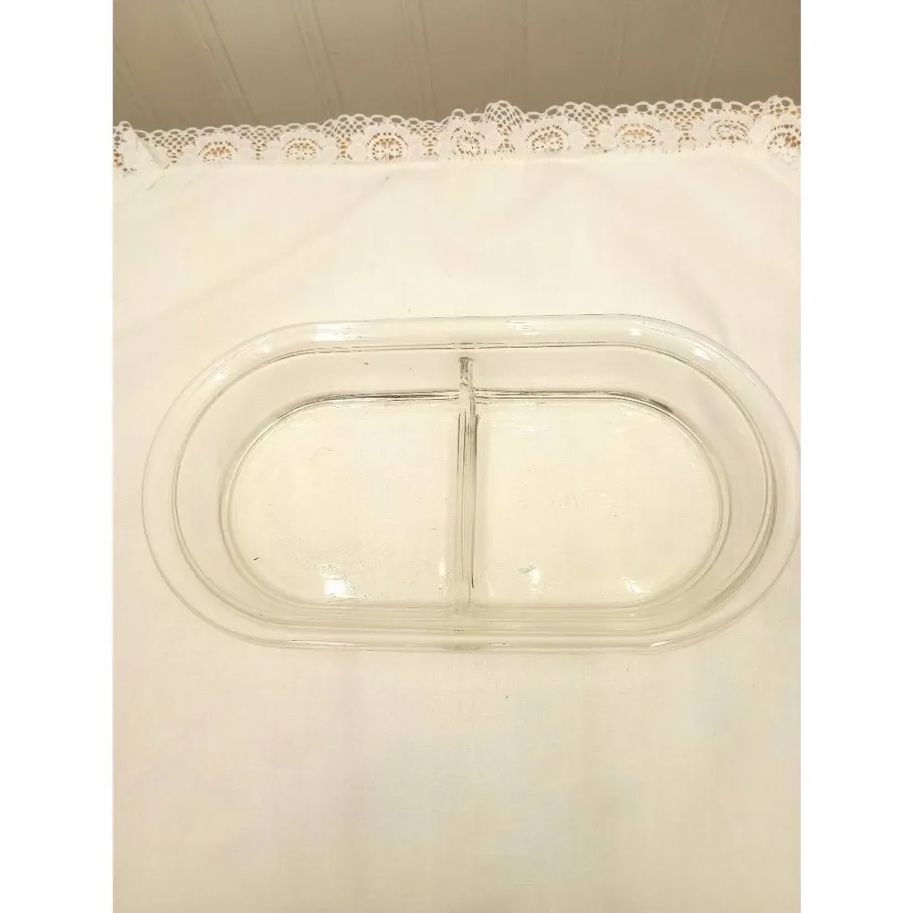 Pyrex, clear divided dish. # 8300- og, 2 cups , 470 ml, heat n serve - Picture 3 of 9